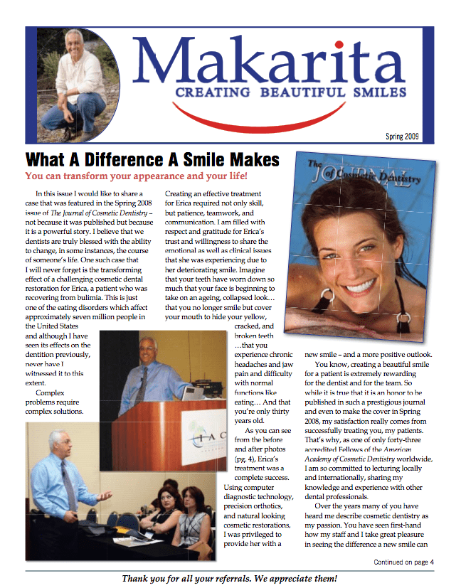 Dr. Makarita Newsletter Spring 2009